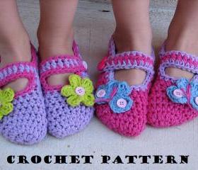 Childrens Slippers, Mary Jane Slippers, Crochet Pattern PDF,Easy, Great For Beginners, Shoes Crochet Pattern Slippers,Pattern No. 3