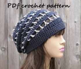 Crochet Pattern - Slouchy Spring Hat, Crochet Pattern PDF, Pattern No. 54
