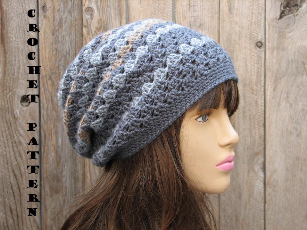 Crochet Hat Slouchy Hat, Crochet Pattern PDF,Easy, Great For