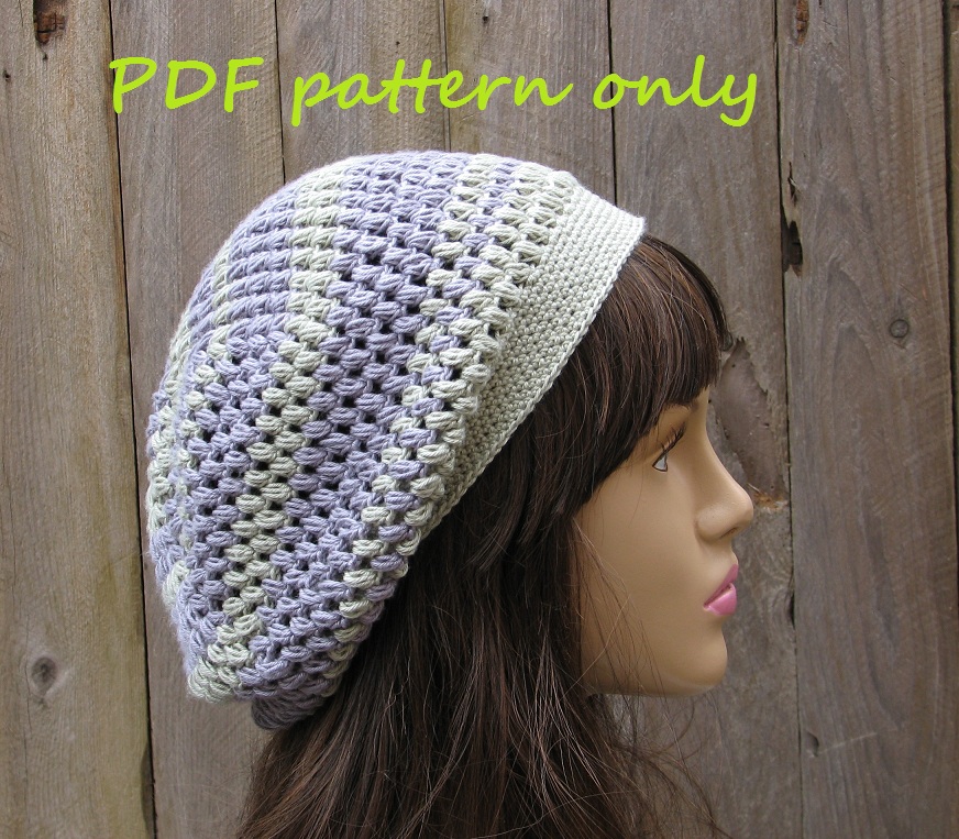 Crochet Pattern Slouchy Spring Hat, Crochet Pattern PDF, Pattern No. 44 on Luulla