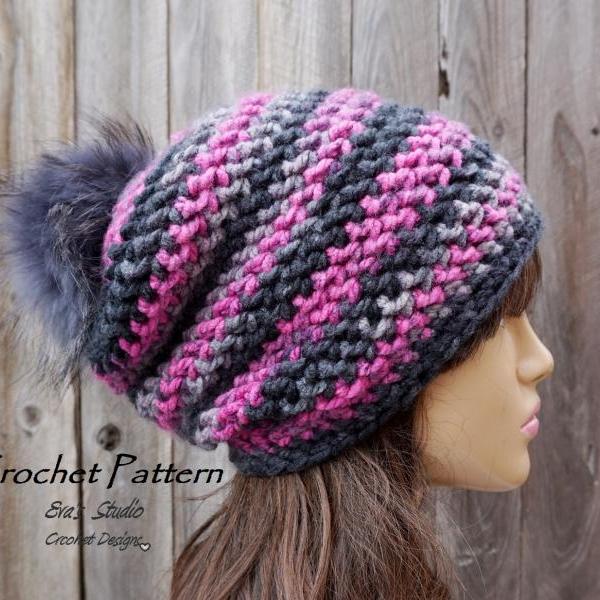 Crochet Hat - Slouchy Hat, Crochet Pattern PDF,Easy, Great ...
