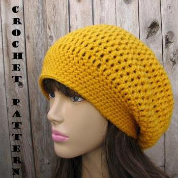 CROCHET PATTERN!!! Crochet Hat - Slouchy Hat, Crochet Pattern PDF
