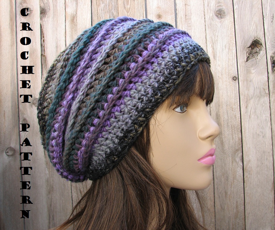 beanie Hat PATTERN!!! hat crochet   easy   Hat, PDF,Easy CROCHET Pattern pattern Crochet Slouchy  Crochet